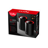 Cudy Router M3000 2-Pack Ax3000Mbps 2.4Ghz/5Ghz Ap/Re/Wısp 2.5Ge Mu-Mımo Kablosuz 2'Li Mesh Wi-Fi 6