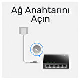 Cudy FS105 5Port 10/100Mbps Duvar Montajlı Metal Masaüstü Switch