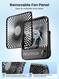 Warmco D3 10000mAh Şarjlı Masaüstü Vantilatör Dijital Göstergeli Taşınabilir Powerbank Soğutucu Fan Siyah