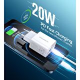 Choetech PD 20W USB-C Hızlı Güç Adaptörü - Apple iPhone Hızlı Şarj Uyumlu - PD5005 - Beyaz
