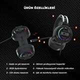 Lenovo Lecoo HT401 Kulak Üstü RGB Gaming Oyuncu Kulaklığı