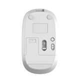 Lenovo Lecoo WS209 Dual Mod Bluetooth ve Kablosuz Şarj Edilebilir Optik Mouse Beyaz