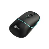 Lenovo Lecoo WS210 Dual Mod RGB Bluetooth ve Kablosuz Şarj Edilebilir Optik Mouse Siyah