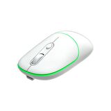 Lenovo Lecoo WS210 Dual Mod RGB Bluetooth ve Kablosuz Şarj Edilebilir Optik Mouse Beyaz