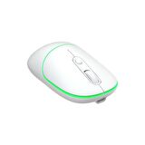 Lecoo WS210 Dual Mod RGB Bluetooth ve Kablosuz Şarj Edilebilir Optik Mouse Beyaz