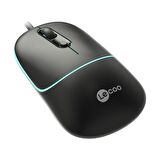 Lenovo Lecoo MS110 RGB Sessiz Tuşlu Kablolu Optik Mouse Siyah