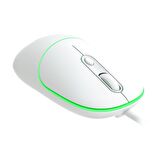 Lenovo Lecoo MS110 RGB Sessiz Tuşlu Kablolu Optik Mouse Beyaz