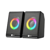 Lecoo DS100 1+1 RGB Aydınlatmalı Kablolu Stereo 6W Soundbar Masaüstü Hoparlör Siyah
