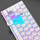 MageGee TS91 61 Tuş RGB Kablolu Beyaz Membran Gaming Klavye