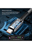 Type-C To USB Led Hızlı Şarj Kablosu 3.0A 15w 1m (Rosstech Türkiye Garantili)