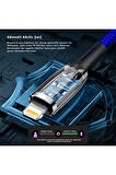 Lightning To USB Led Hızlı Şarj Kablosu İphone Uyumlu 1m (Rosstech Türkiye Garantili)