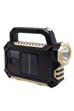 Gold Silver Gs-490 15w Güneş Enerjili Çok Fonksiyonlu Fener