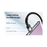Jsaux Profesyonel Serisi  USB To Type-C 3 Amper Hızlı Şarj ve Data Kablosu 1 Metre iPhone 15 serisi Ve Android Type-C girişli cihazlar ile uyumlu CC0011 Siyah