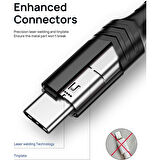 Jsaux Premium Serisi 2 Metre Uzun 60 wATT CC0011 Siyah Usb-A To Type-C  3 Amper 60 Watt Hızlı Şarj ve Data Aktarım Kablosu iPhone 15 , 16 serisi ve type-c girişli cihazlar ile tam uyumlu