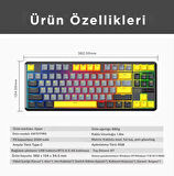 Ajazz K870T Pro Kablosuz Hot Swap Mekanik Oyun Klavyesi-RGB - 10 Adet Switch, Tuş ve Switch Sökme Aparatı Hediyeli  Siyah - Red Switch