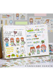 Garden Party Temalı 100 Yaprak 4 Bölmeli Sticker Seti • Bullet Journal (GGK-DR108)