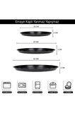 Kapris 3 Lü Emaye Pizza Fırın Tepsi Seti 26-29-32 Cm KAP-536