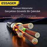 Essager Type-C to Type-C Kablo 2 Metre | PD 100W Hızlı Şarj ve Data Transfer, Akıllı Akım ve Pil Korumalı Kablo