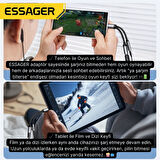 ESSAGER 2in1 Type-C Adaptör | 60W Hızlı Şarj + 3.5mm Kulaklık Çıkışı, Hifi Ses ve Hızlı Şarj Adaptörü
