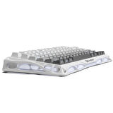GravaStar Mercury K1 RGB Kablosuz Mekanik Gaming Klavye, Alüminyum Çerçeveli, İngilizce Q, Beyaz
