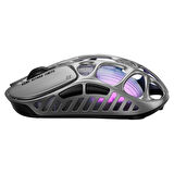 GravaStar Mercury X RGB 32K DPI Optik Gaming Mouse, Kablosuz, Magnezyum Alaşımlı, Programlanabilir 5 Tuşlu, Uzay Gri