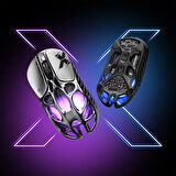 GravaStar Mercury X RGB 32K DPI Optik Gaming Mouse, Kablosuz, Magnezyum Alaşımlı, Programlanabilir 5 Tuşlu, Uzay Gri