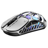 GravaStar Mercury XPro RGB 32K DPI Optik Gaming Mouse+8K Dongle, Kablosuz, Magnezyum Alaşımlı, Programlanabilir 5 Tuşlu, Uzay Gri