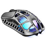 GravaStar Mercury XPro RGB 32K DPI Optik Gaming Mouse+8K Dongle, Kablosuz, Magnezyum Alaşımlı, Programlanabilir 5 Tuşlu, Uzay Gri