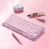 GravaStar Mercury K1 RGB Kablosuz Mekanik Gaming Klavye, Alüminyum Çerçeveli, İngilizce Q, Special Edition, Pembe