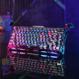 GravaStar Mercury V75 Pro HE Hall Effect Manyetik Switch Gaming Klavye, Hot-Swappable, Rapid Trigger, 8000Hz, 0.125ms Ultra Düşük Gecikme, Kablolu, RGB Işıklı, İngilizce Q, Neon Graffiti