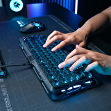 GravaStar Mercury V75 HE Hall Effect Manyetik Switch Gaming Klavye, Hot-Swappable, Rapid Trigger, 8000Hz, 0.125ms Ultra Düşük Gecikme, Kablolu, RGB Işıklı, İngilizce Q, Stealth Black