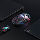 GravaStar Mercury XPro RGB 32K DPI Optik Gaming Mouse+8K Dongle, Kablosuz, Magnezyum Alaşımlı, Programlanabilir 5 Tuşlu, Özel Seri, Neon Graffiti