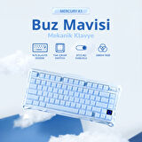 GravaStar Mercury K1 RGB Kablosuz Mekanik Gaming Klavye, Alüminyum Çerçeveli, İngilizce Q, Special Edition, Ice Blue