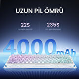 GravaStar Mercury K1 Lite RGB Kablosuz Mekanik Gaming Klavye, İngilizce Q, Crystal Aurora