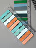 10 Renkli Cetvelli Şeffaf Pet Index - Index Sticker - Post-it - Sticky Note (1 Adet)