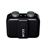 SJCAM M1 WiFi Çift Vericili Gürültü Engelleme 50 Metre Menzil 32 Saat Pil Ömrü 2800mAh Kutu Batarya LCD Ekran Minimal Tasarım Kablosuz Mikrofon Siyah