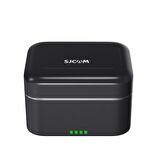SJCAM M1 WiFi Çift Vericili Gürültü Engelleme 50 Metre Menzil 32 Saat Pil Ömrü 2800mAh Kutu Batarya LCD Ekran Minimal Tasarım Kablosuz Mikrofon Siyah