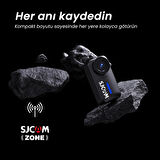 SJCAM C110+ 4K WiFi f1.8 20MP 170° 6 Eksenli Jiroskop IP65 30 Metre Su Geçirmez Mini Aksiyon Kamerası Siyah