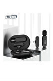 Elmalı Store -- Te-Dos TYPE-C USB-C Lightning Bağlantılı iPhone Android Uyumlu Youtuber İnfluencer Çift Yaka Mikrofonu