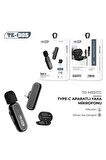 Elmalı Store -- Te-Dos TYPE-C USB-C Lightning Bağlantılı iPhone Android Uyumlu Youtuber İnfluencer Çift Yaka Mikrofonu