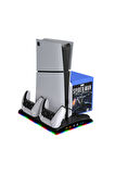 TP5-3570 Multi Fonksiyonel PS5 Slim/ PS5 Dijital RGB Işıklı Soğutma ve Şarj İstasyonu