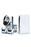 İpega  PS5 Slim Dijital/PS5 Uyumlu Multifonksiyonel CD Raflı Şarj Istasyonlu Fanlı Soğutucu Stand