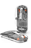M133 Şeffaf Kablosuz Bluetooth Mouse Üç Modlu Sessiz Şarj Edilebilir