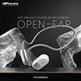 HiFuture FutureMate Bluetooth 5.3 Open-Ear Kablosuz ENC Kulakiçi Kulaklık Beyaz/Gri