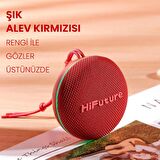 HiFuture Altus BT 5.3 10W IPX4 1000mAh Batarya TWS Çift Modlu Taşınabilir Bluetooth Hoparlör Kırmızı
