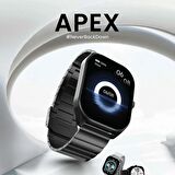 HiFuture APEX AMOLED Bluetooth 5.3 IP68 100+ Spor Modu 350mAh Anti-Parmak İzi Always On Display Ekran Paslanmaz Çelik Akıllı Saat 52mm Parlak Siyah