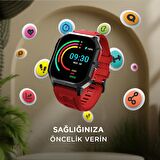 HiFuture Ultra3 Bluetooth 5.2 IP68 Su Geçirmez 2.01 inç Always On Display Nabız Spor Kan Oksijen Takibi iOS&Android Uyumlu Akıllı Saat 52mm Kırmızı