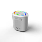 HiFuture Vocalist 100 Kablosuz Bluetooth 5.0 25W RGB Aydınlatmalı BT/AUX/SD Kart Girişli TWS Mikrofonlu Taşınabilir Karaoke Sistemi Hoparlör Gümüş