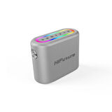 HiFuture Vocalist 200 Bluetooth 5.0 100W RGB Aydınlatmalı BT/AUX/USB/SD Kart Girişli Mikrofonlu Taşınabilir Karaoke Sistemi Kablosuz Hoparlör Gümüş