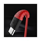 Rock Space Z8 Hi-Tensile 120 cm. 5V/2A (max.) Lightning Şarj ve Data Aktarım Kablosu Kırmızı